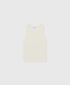 INSIGNIA RIB SLEEVELESS TOP CREAM