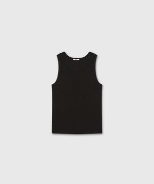 INSIGNIA RIB SLEEVELESS TOP BLACK