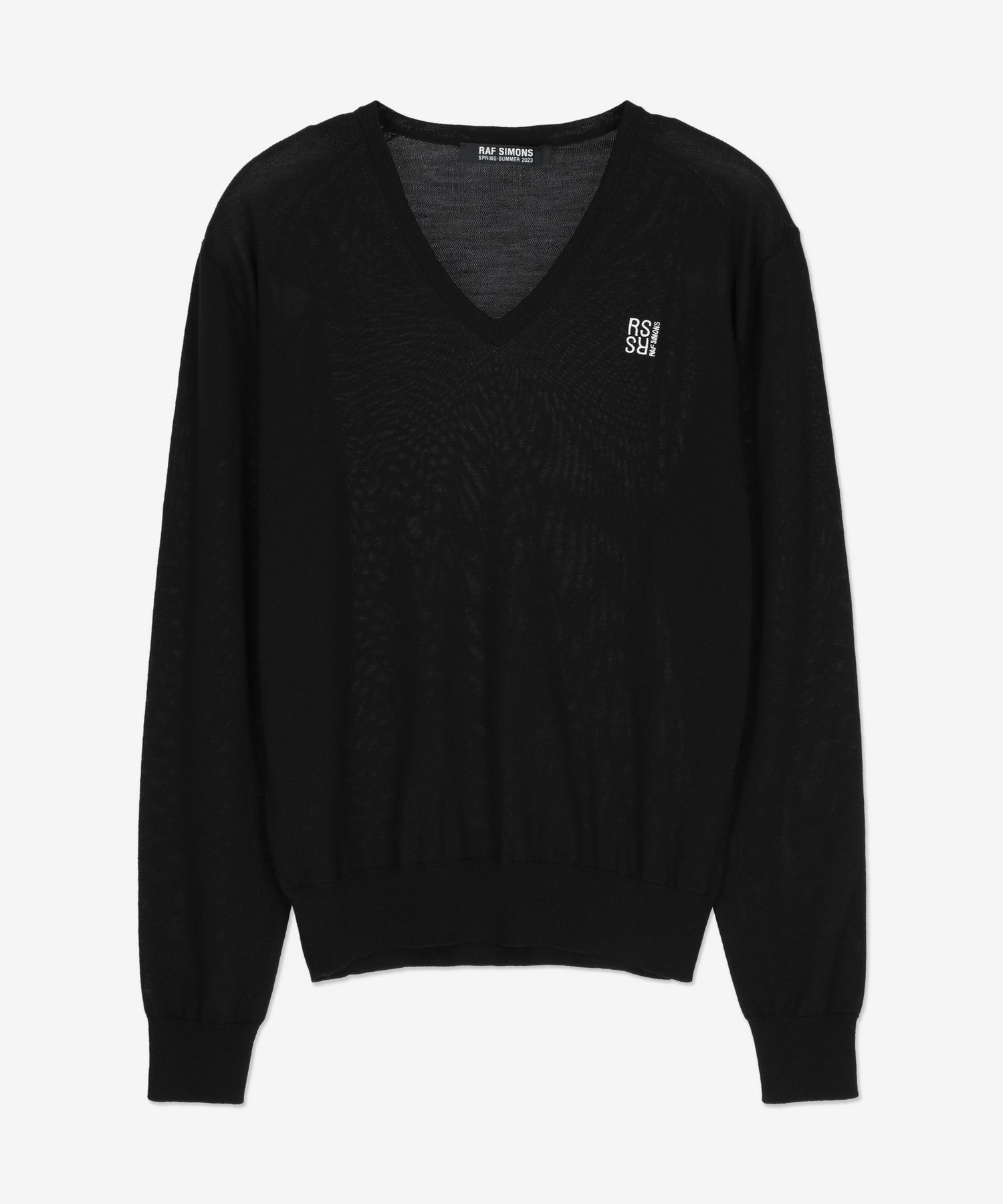 MUSINSA | RAF SIMONS V-neck Knitwear - Black / 231822A520030099