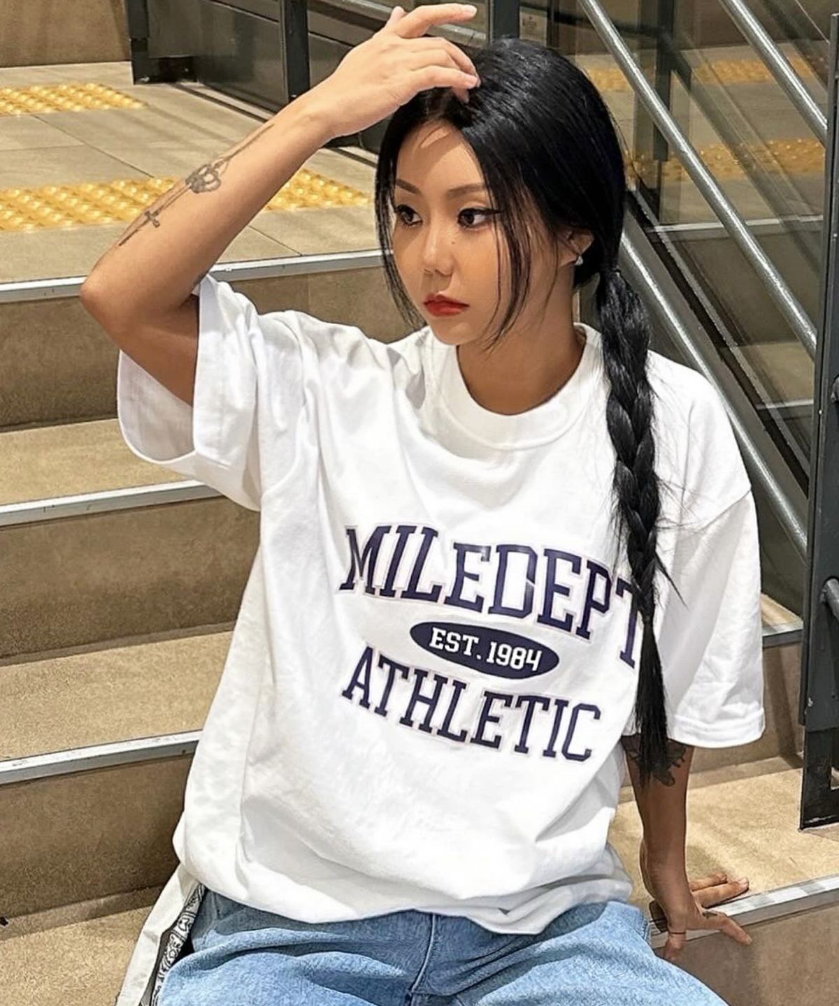 더마일(THEMILE) MILE DEPT. GARMENTS CREW [WHITE]