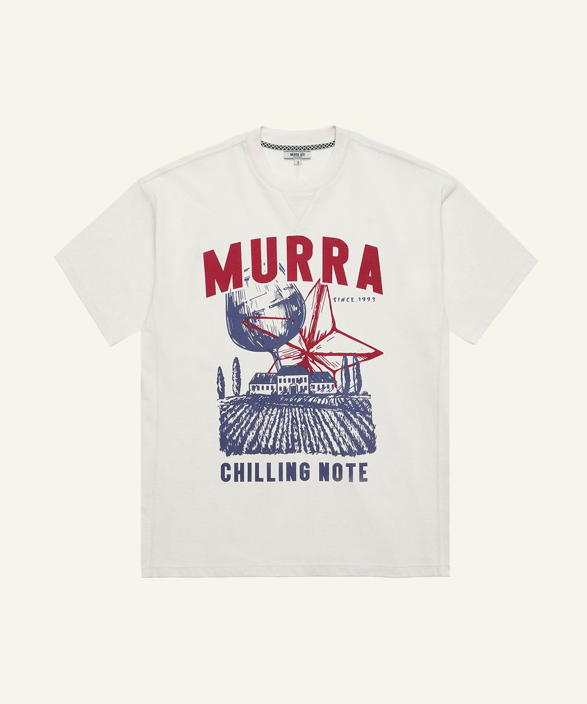 무라(MURRA) 러스틱 무라 로고 티셔츠 _ 크림
