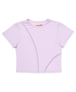 컷 스티치 크롭탑_퍼플