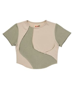 컷아웃 크롭탑_카키/베이지