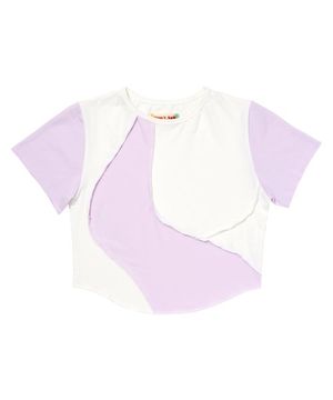 컷아웃 크롭탑_퍼플/화이트