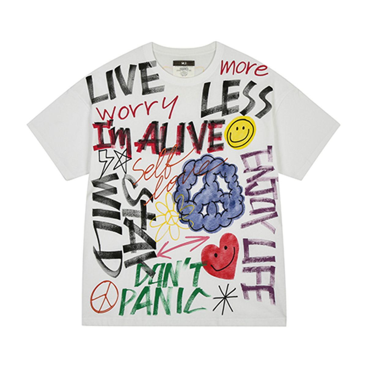 더 매드니스(THE MADNESS) HAND WORK YL FLOWER T-SHIRTS_WH