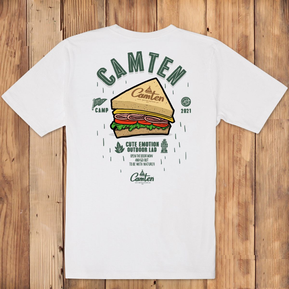 돌돌(DOLDOL) Camten-tshirts-08 감성 캠핑 브랜드 캠텐 캐릭터 그래픽 티셔츠 반팔티