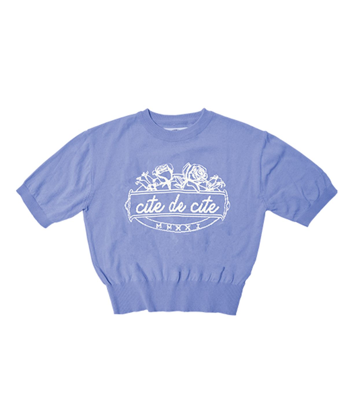 시테드시테(CITE DE CITE) Pink Half Sleeve knit_BLUE