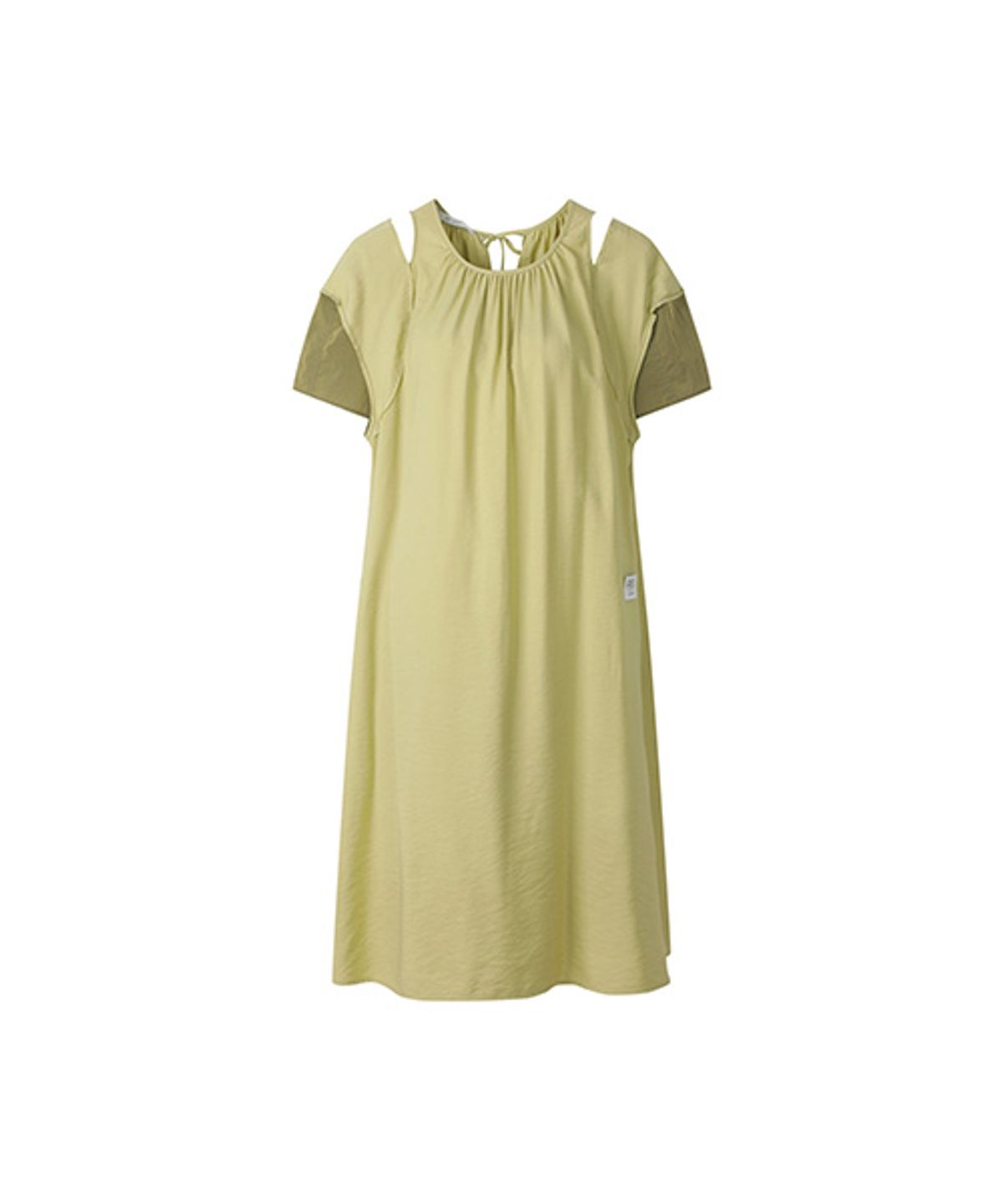 래코드(RECODE) Patchwork Slit Shoulder Dress_RQDAM23591KHX