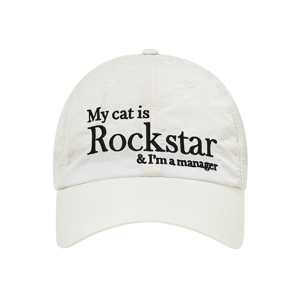MUSINSA | JOEGUSH Rockstar cat Nylon cap (White)