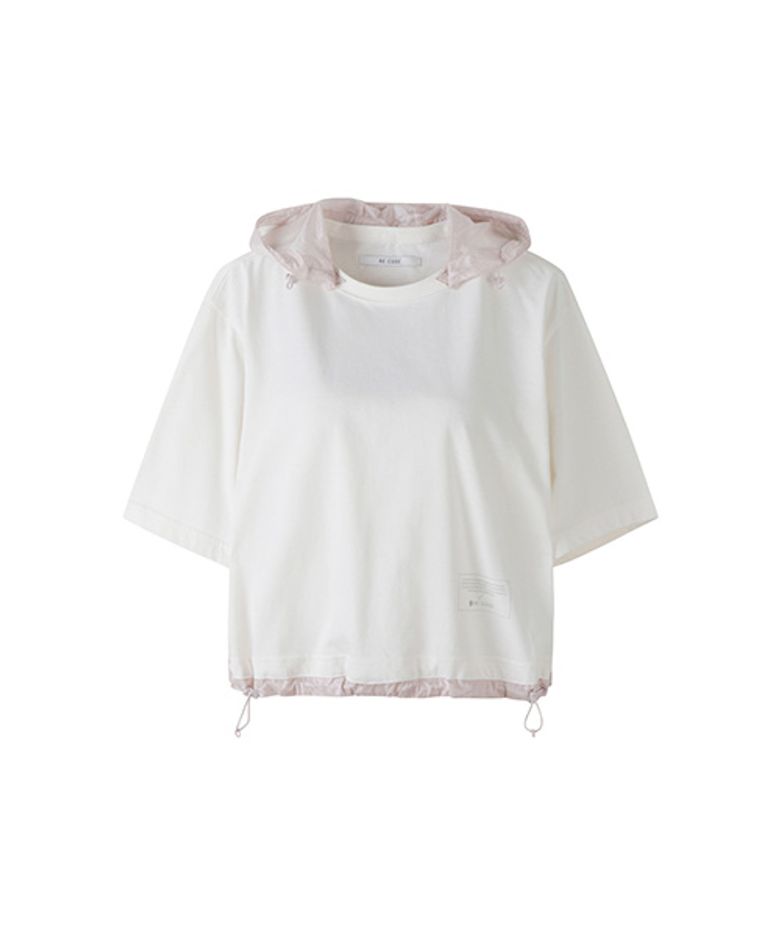 Detachable Hoodie Round Neck Crop T-shirt_RJTAM23705WHX
