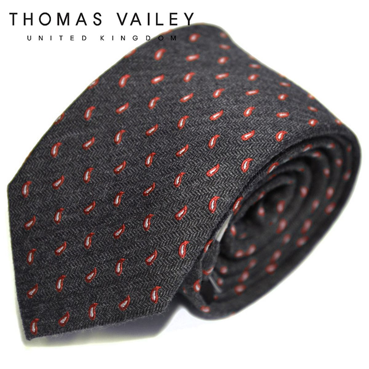 토마스 베일리(THOMAS VAILEY) 패션넥타이-플레임 그레이 7cm