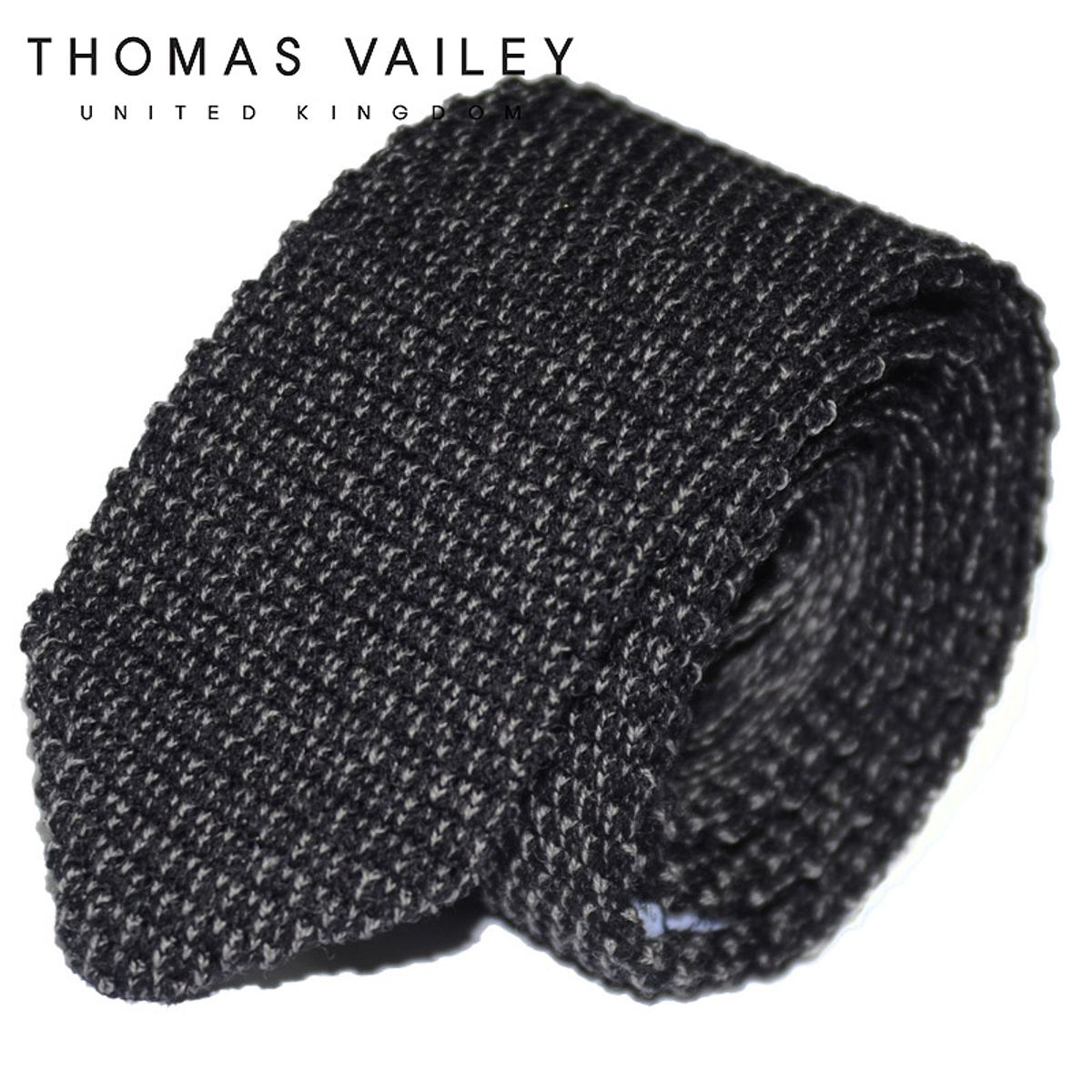 토마스 베일리(THOMAS VAILEY) 니트넥타이-도넛 그레이 5.5cm