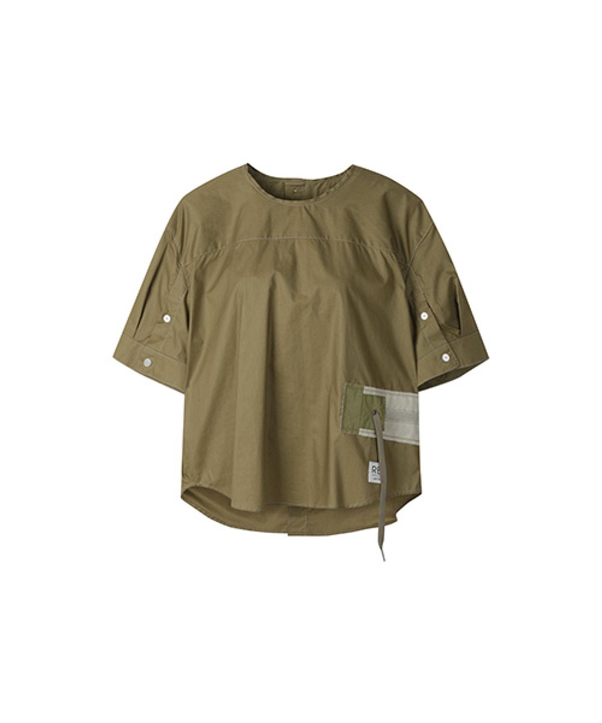 래코드(RECODE) Waist Shirring Patchwork Top_RQSAM23585KHX