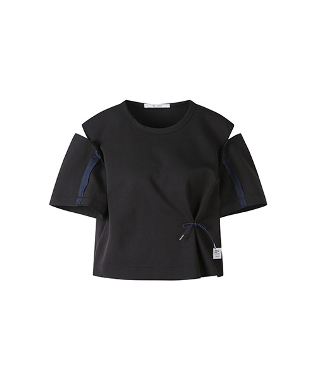 래코드(RECODE) Slit Shoulder Top_RQSAM23587BKX
