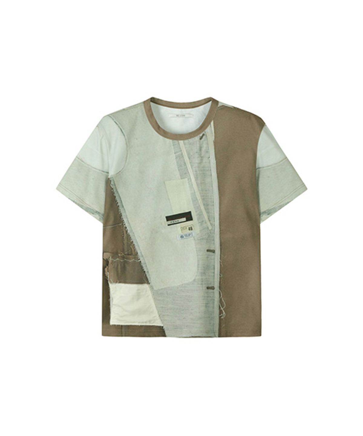 래코드(RECODE) Fabric Puzzle Printing T-shirts_RJTAM23708BEX