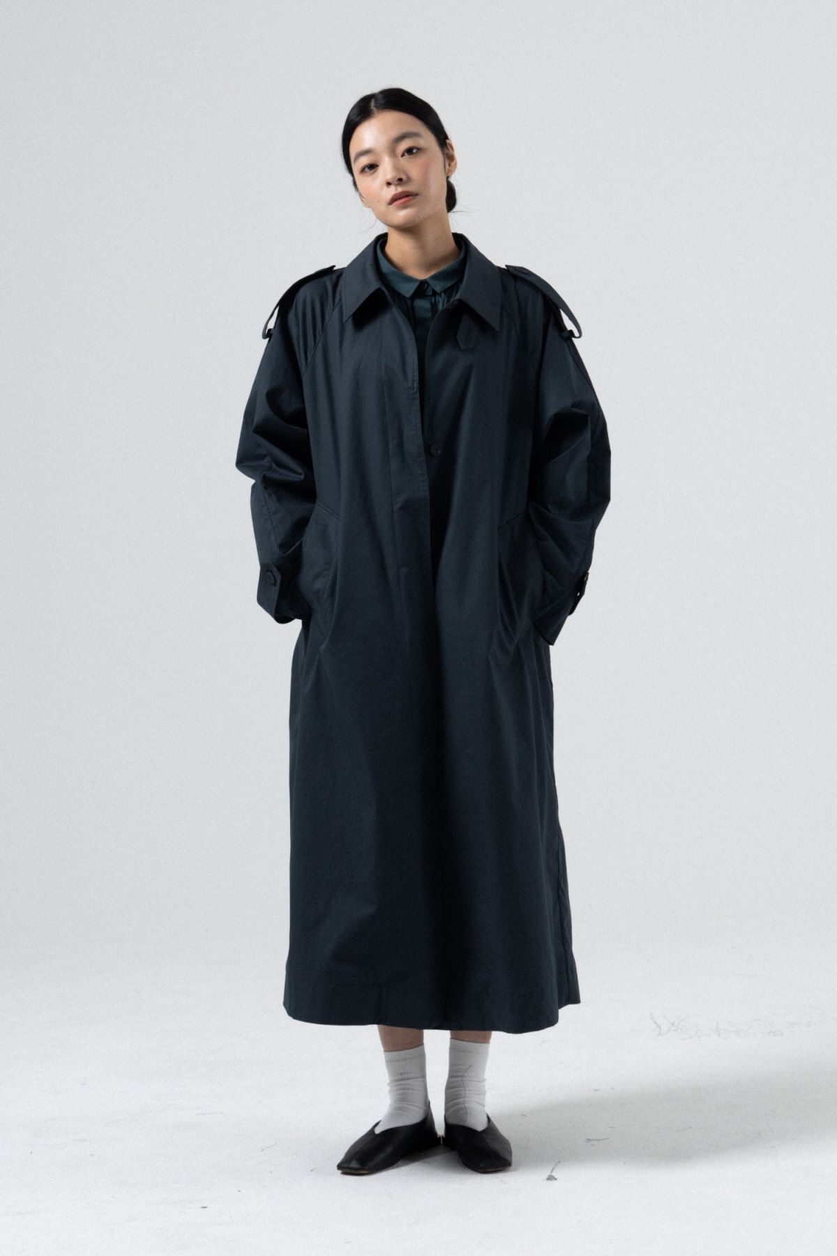 MUSINSA公式 | VINCENT NAVY コットンワイドトレンチコート_NAVY