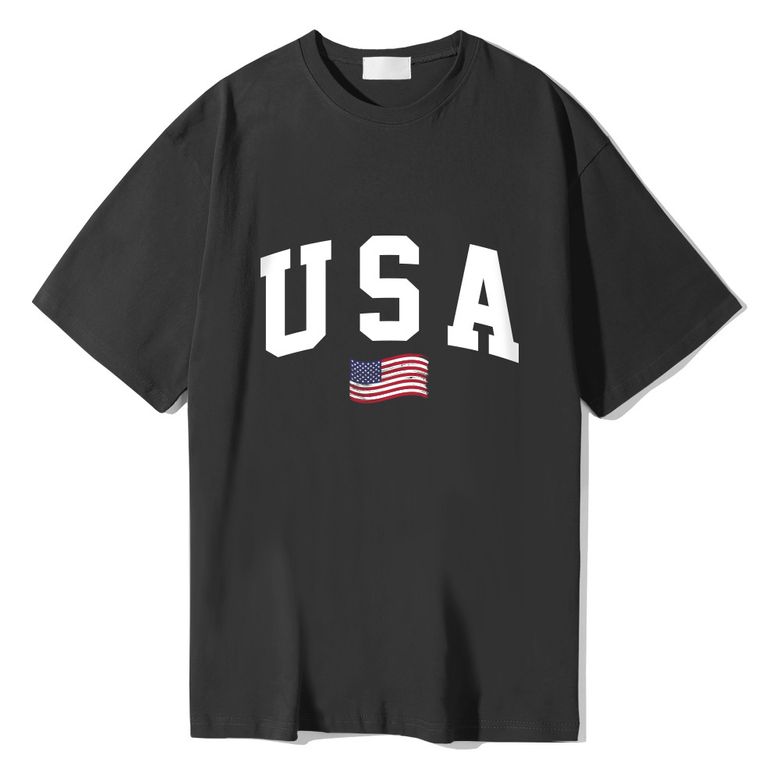 USA 로고 오버핏 반팔티셔츠_LTSS019BK