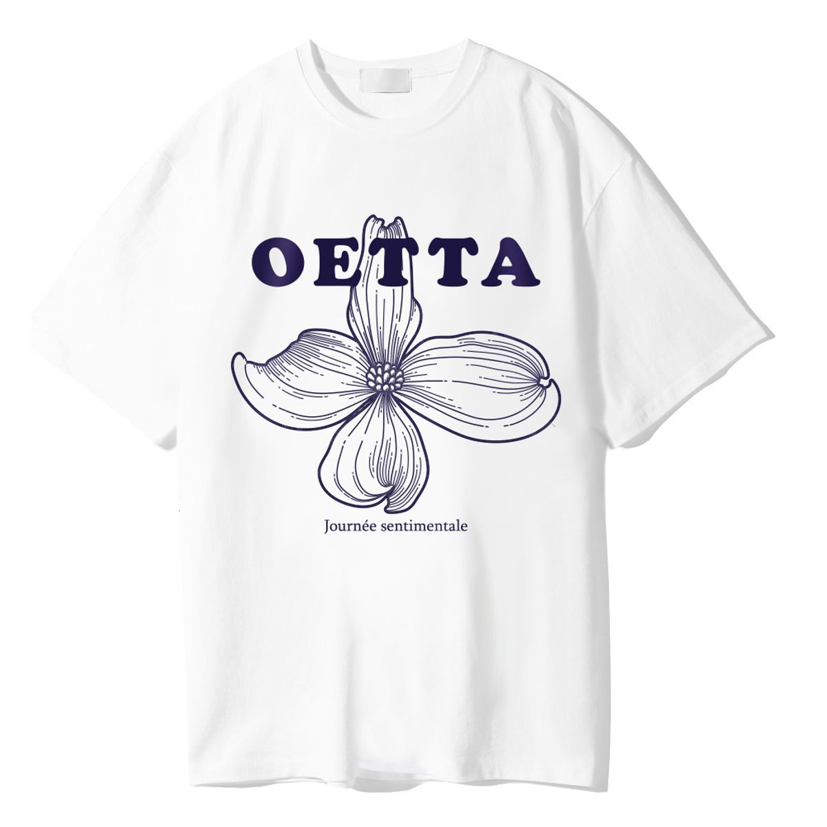 와이디에이(YDA) 플라워 오버핏 반팔티셔츠_OTSS014WH