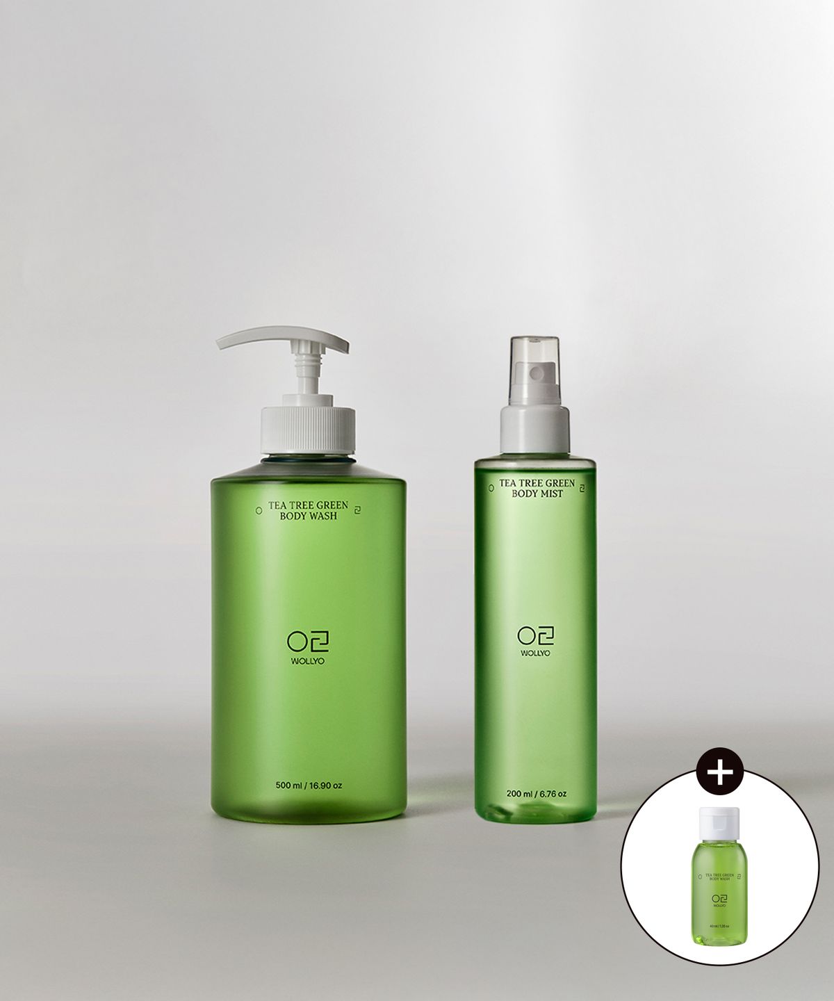 원료공방(WONRYOGONGBANG) [SET] 티트리 그린 트러블 케어 바디워시 500ml+바디미스트 200ml (미니 바디워시 증정)