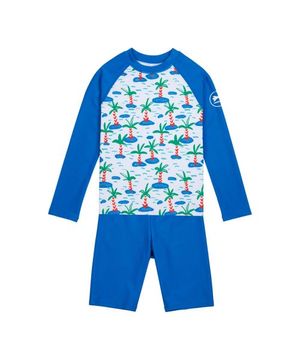 남아 야자수 래쉬가드 세트 블루 RN-BS2D961-BU