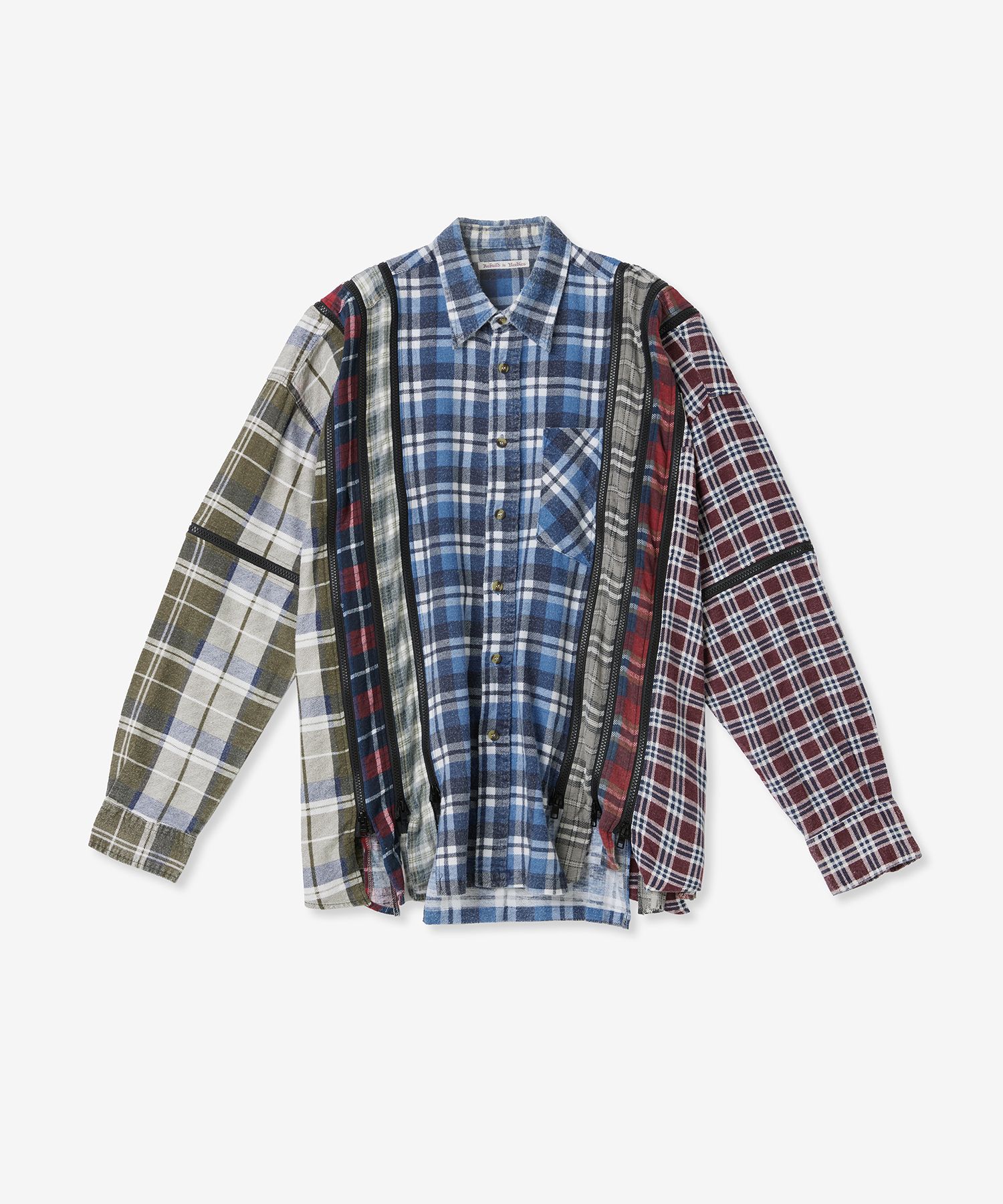 MUSINSA | NEEDLES Public Rebuild 7-Cut Flannel Zip Shirt