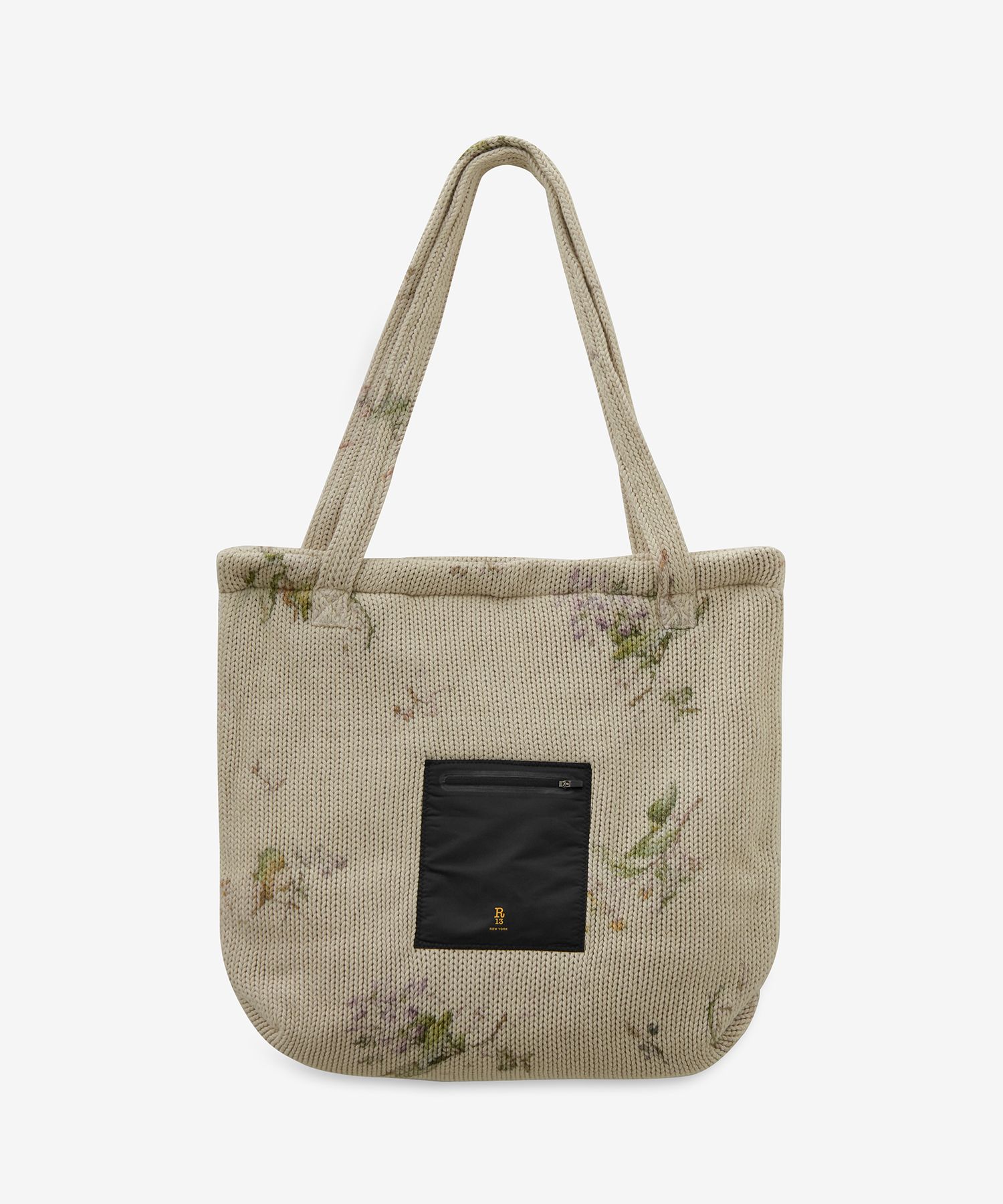 ★R13★ Floral Print Knit Tote Bag Beige R13WA048A053 R13WA0 MUSINSA | R13 Floral Printed Knit Tote Bag - Beige