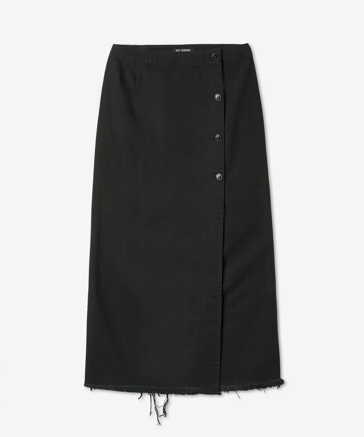라프시몬스(RAF SIMONS) 랩 버튼 데님 스커트 - 블랙 / 231W4660099