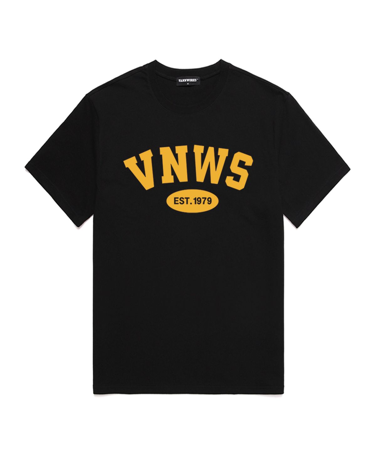 밴웍스(VANNWORKS) VNWS 아치 로고 반팔 티셔츠 (VS0011) 블랙_옐로우