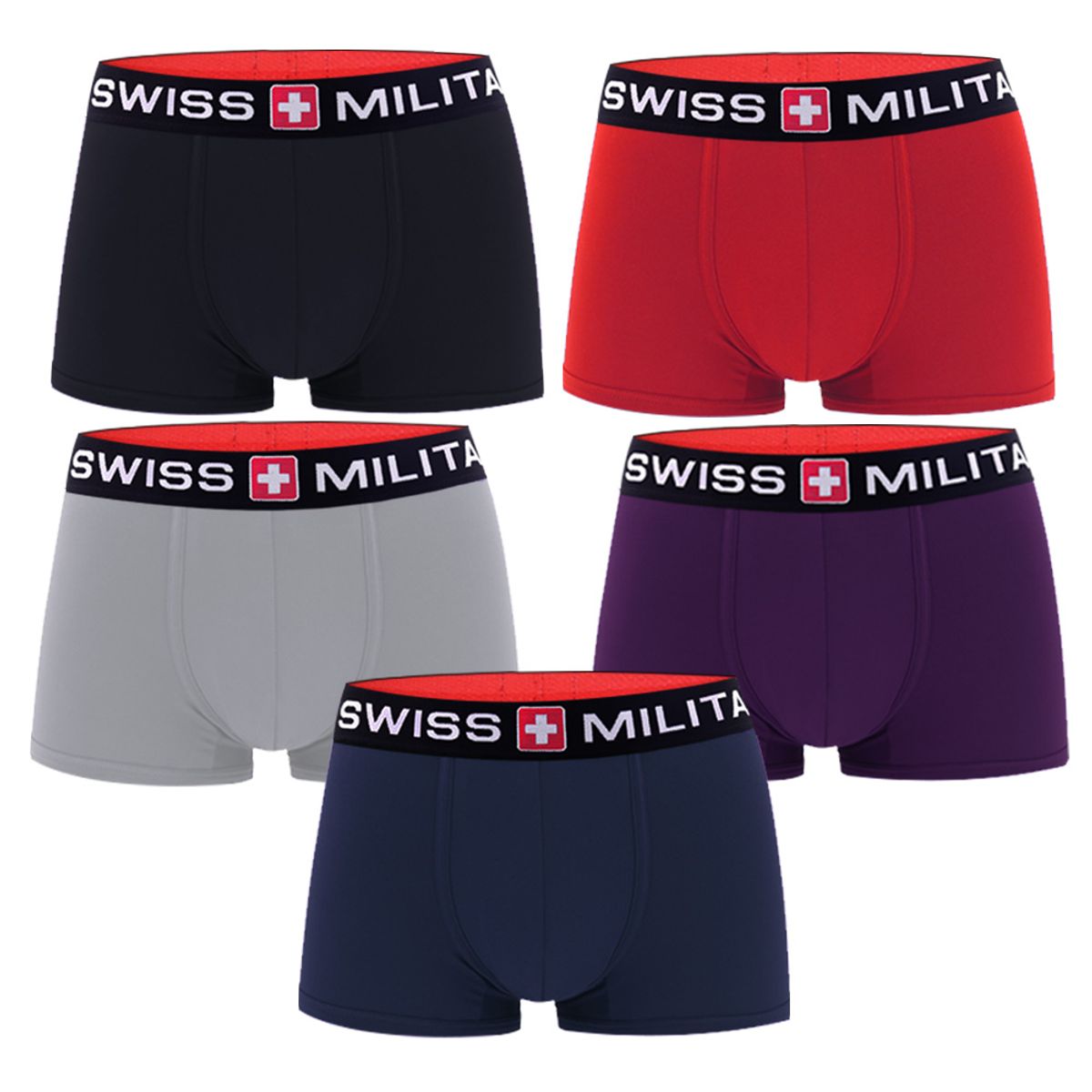 스위스밀리터리 언더웨어(SWISS MILITARY UNDERWEAR) 남자팬티 빅로고 드로즈 5장 세트  5 COLOR