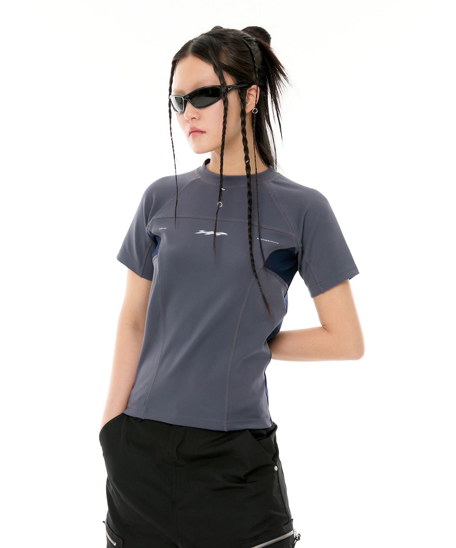 ●ANOTHERYOUTH● 002-23 athletic jersey Tシャツ - charcoal ○ANOTHERYOUTH○ 002-23 athletic jersey Tシャツ - charcoal
