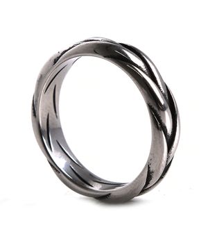 BAT402 [surgical steel]Daily rope twisted Ring