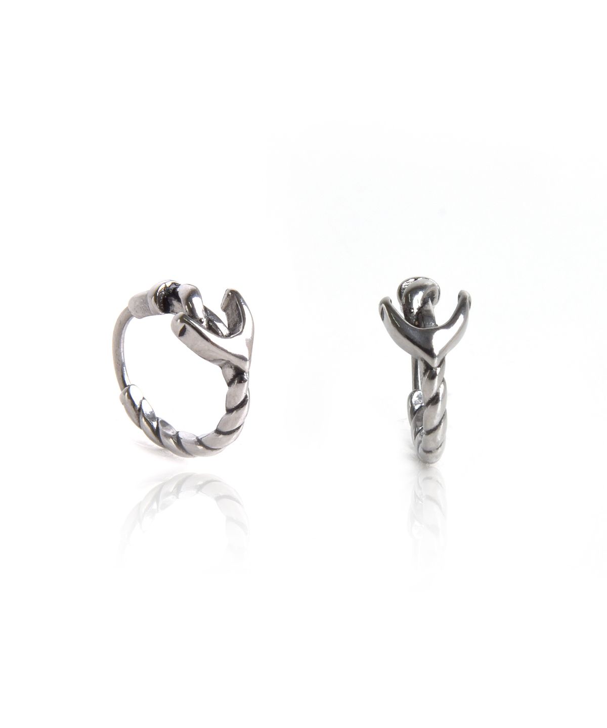 스칼렛또블랙(SCALETTOBLACK) BAT101 [surgical steel]Vintage rope anchor One-touch Earrings