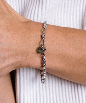 BAT307 [surgical steel]Rope link chain connecting Bracelet