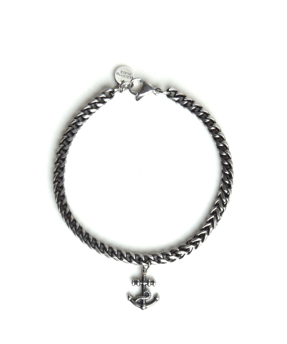 스칼렛또블랙(SCALETTOBLACK) BAT302 [surgical steel chain]Vintage anchor point matte chain Bracelet