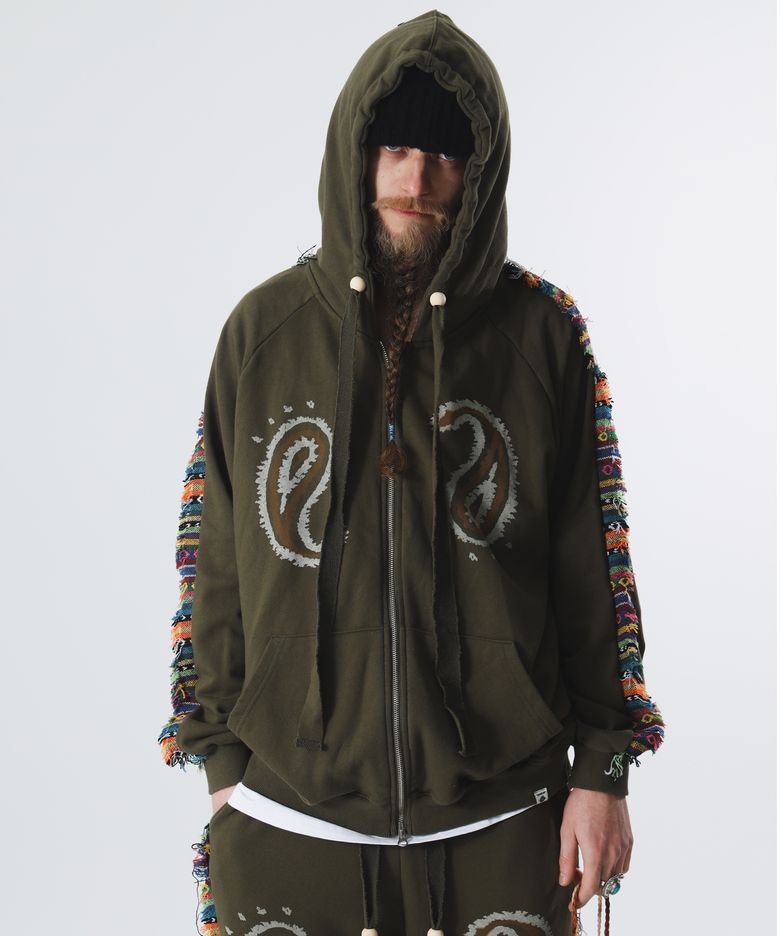 HP PAISLEY HOOD ZIP-UP