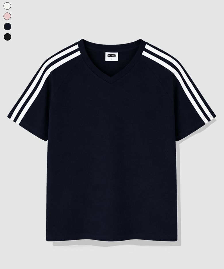 Matthew Track V-neck Short-sleeved T-shirt 4 Color [BLSV_1001]
