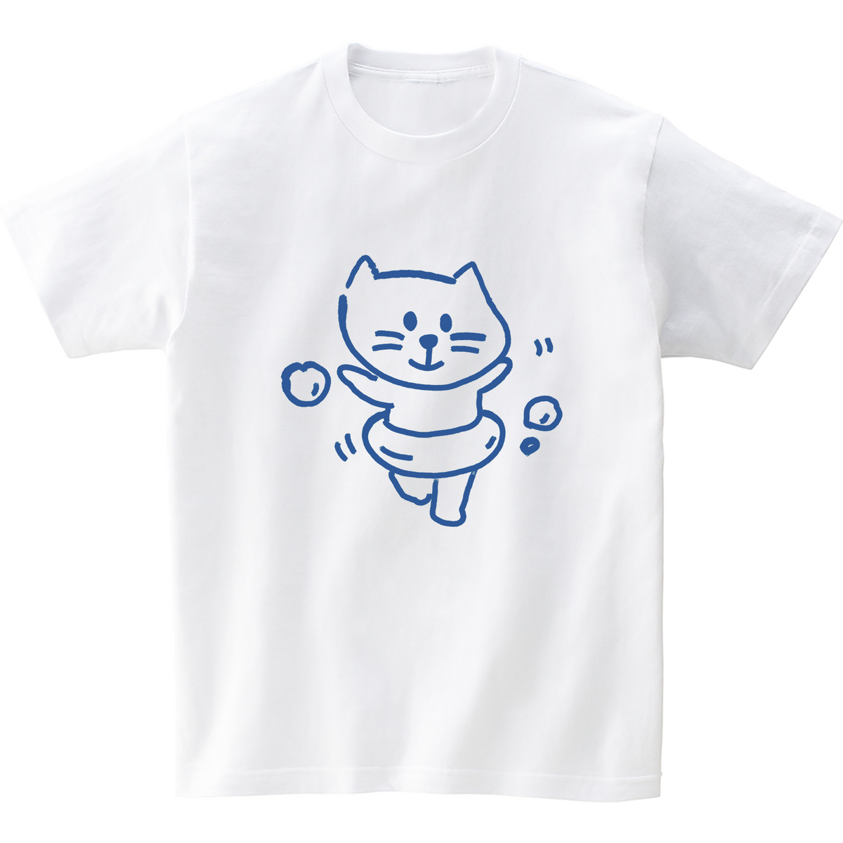 어썸어스(AWESOMEUS) (23SS)SMILE CAT WITH TUBE BLUE 반팔 티셔츠 화이트