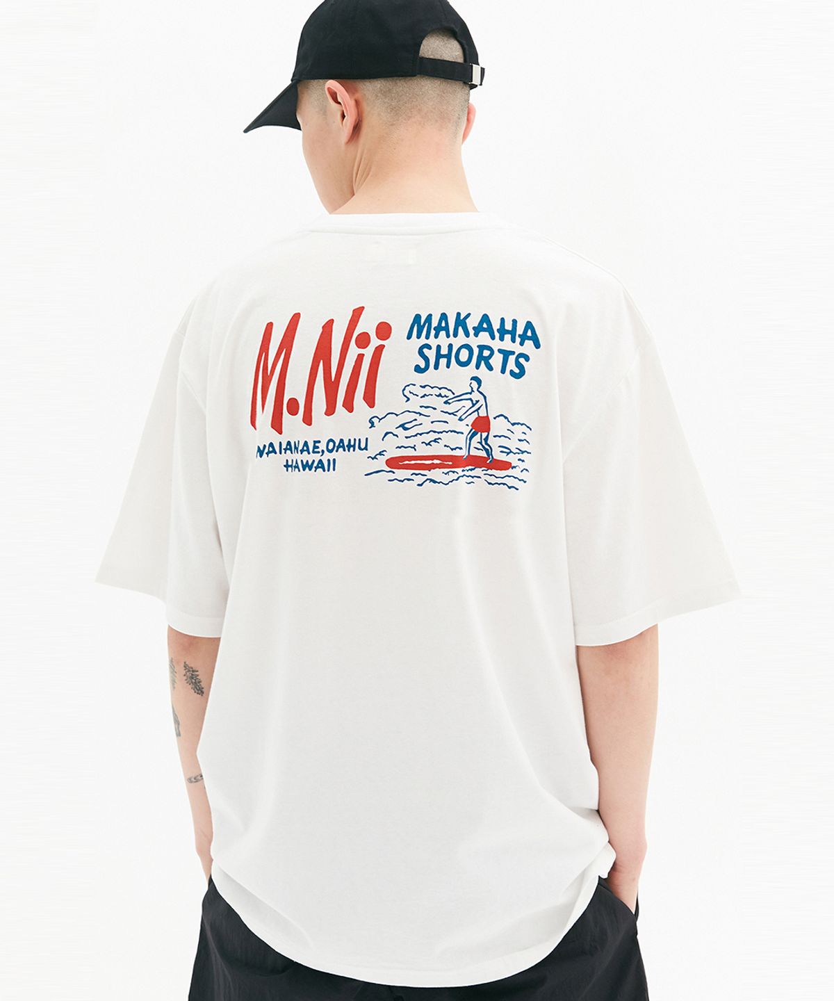 엠니(M.Nii) SURFING LOGO T-SHIRTS / OFF WHITE