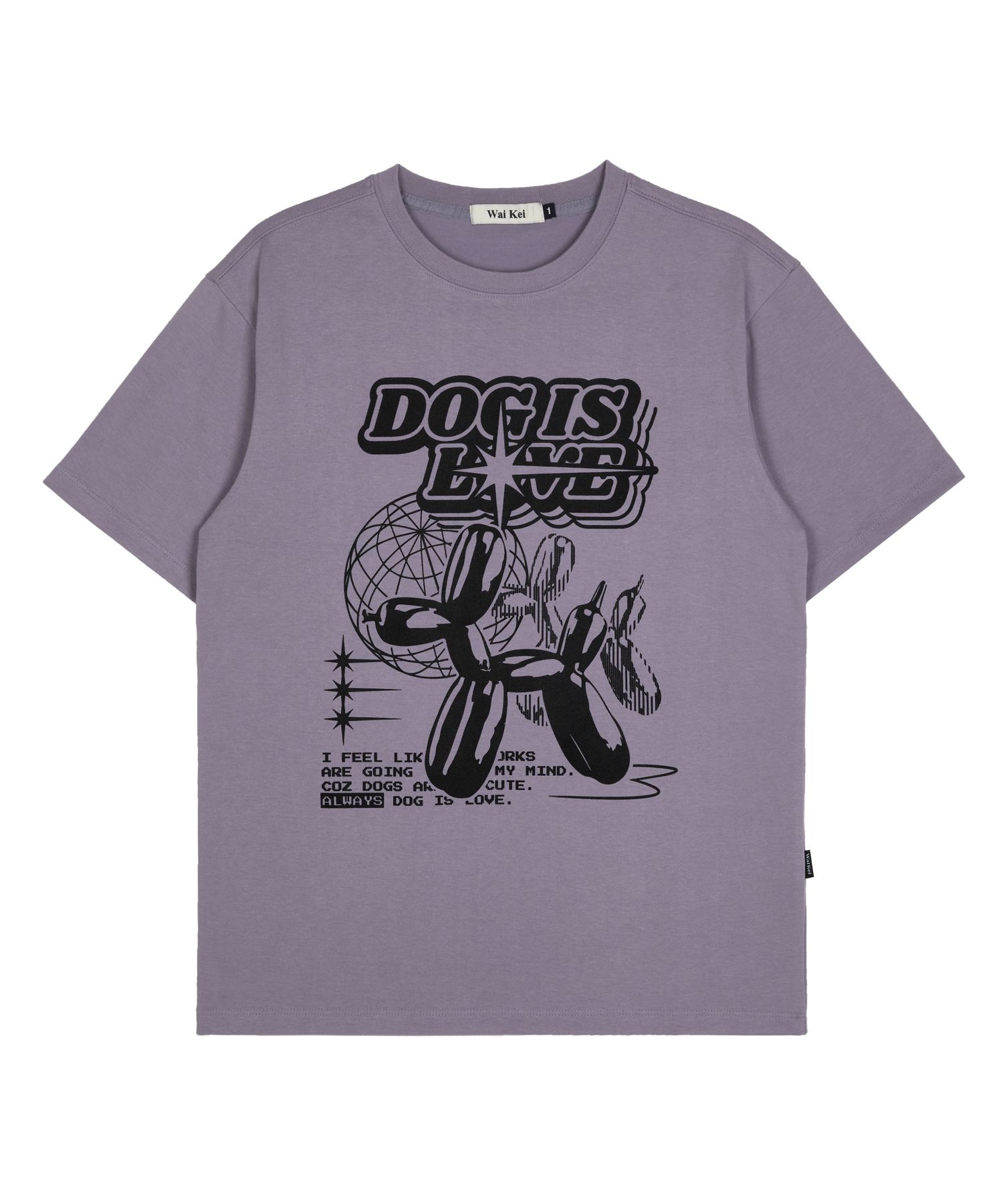 ★WAIKEI★ Magic balloon dog short sleeve t-shirt purple YK2 MUSINSA | WAI KEI Magic balloon dog short sleeve t-shirt purple