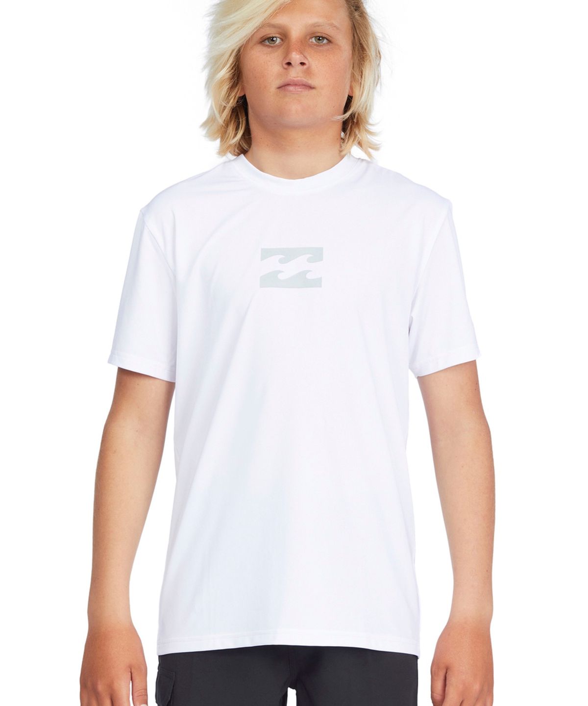 빌라봉 키즈(BILLABONG KIDS) 키즈 올데이 웨이브 반소매 루즈핏 래쉬가드 WHITE
