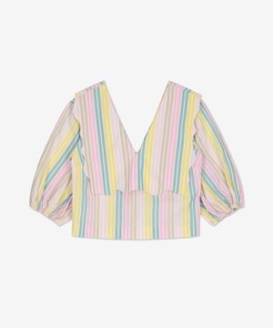 스트라이프 코튼 셔츠 - 멀티 컬러 / F7767999