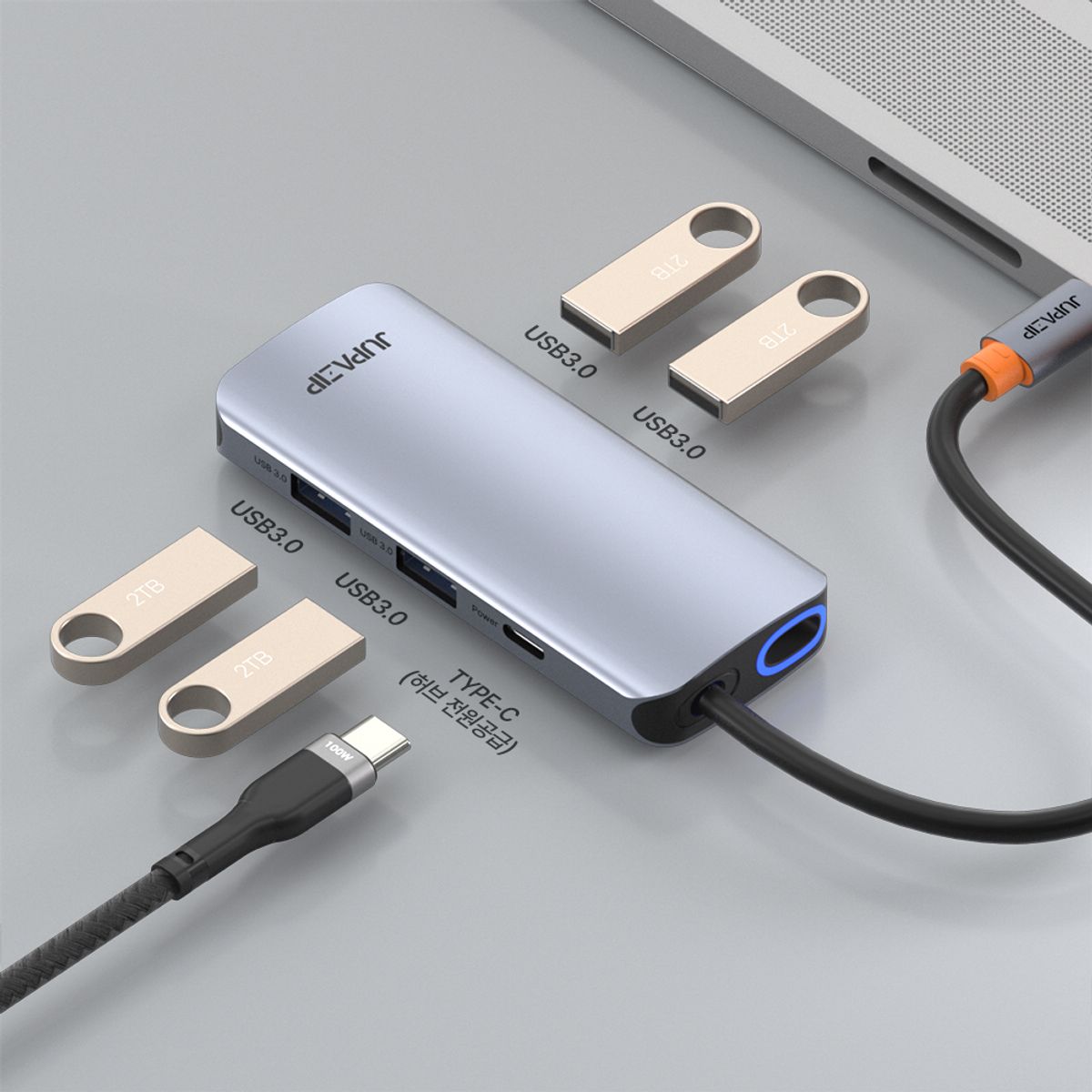 주파집(JUPAZIP) C타입 멀티 4IN1 USB 허브 HUB401