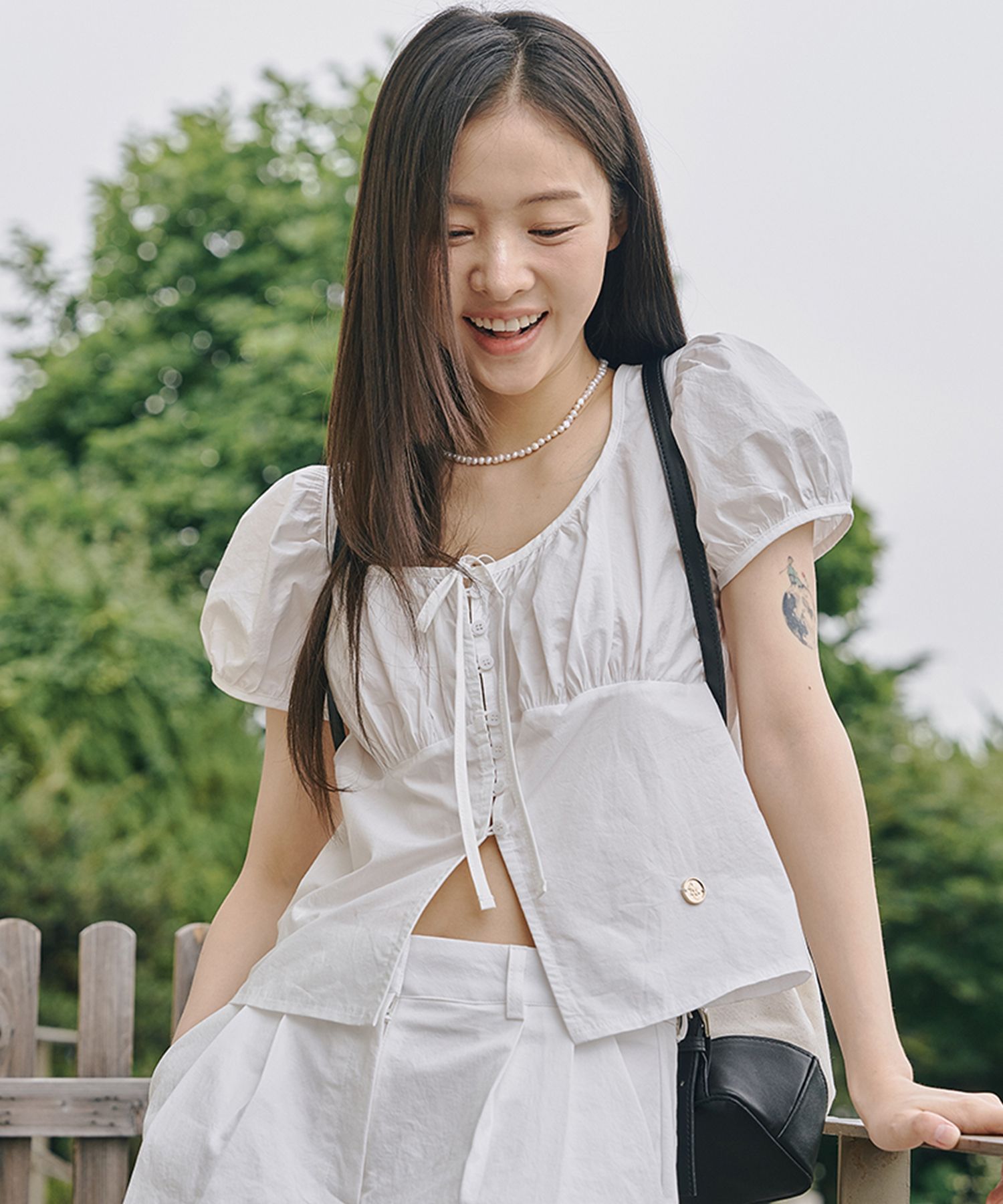 ★MUSINSA STANDARD★ Cool Standard Relaxed Nylon Shirt Light ☆MUSINSA STANDARD☆ Cool Standard Relaxed Nylon Shirt White