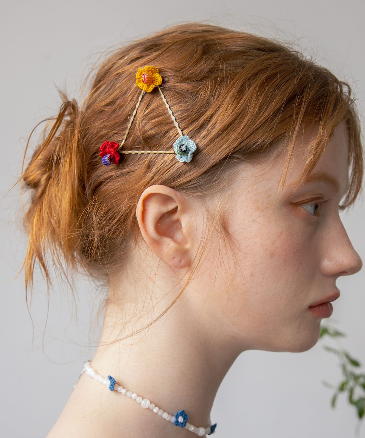 메리모티브(MERRYMOTIVE) Color flower vintage hairpin (3colors)