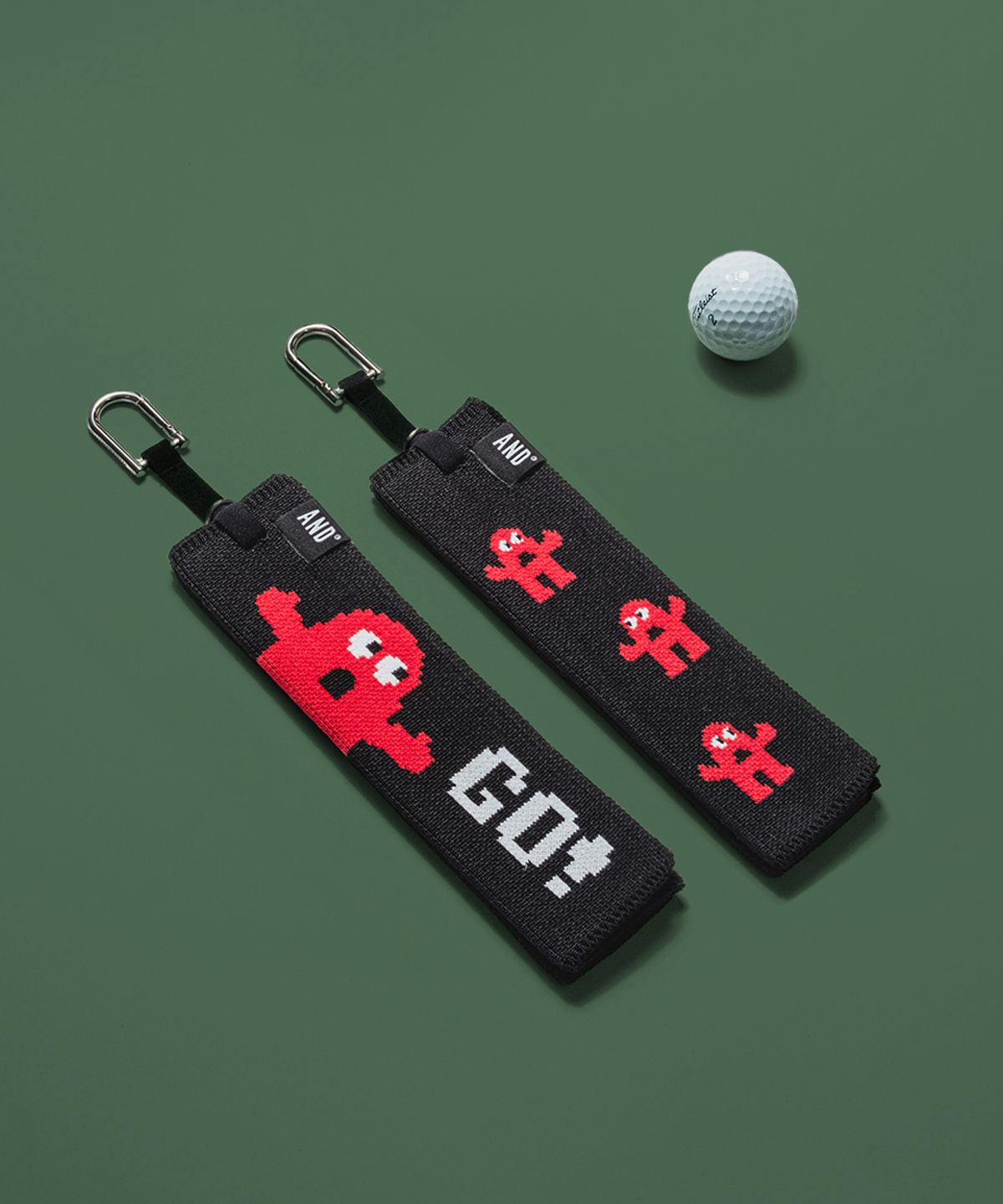 앤드 골프(AND GOLF) Pleats Ball Towel ANDY Red 2SET