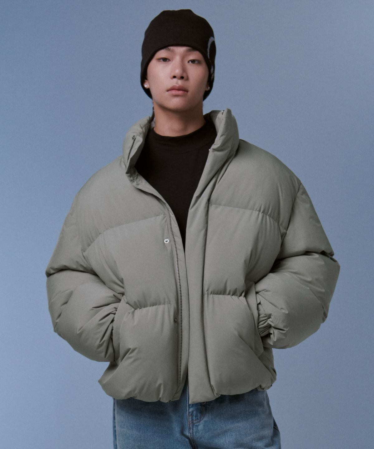 무신사 스탠다드(MUSINSA STANDARD) 데일리 푸퍼 숏 패딩 재킷 [그레이쉬 베이지]