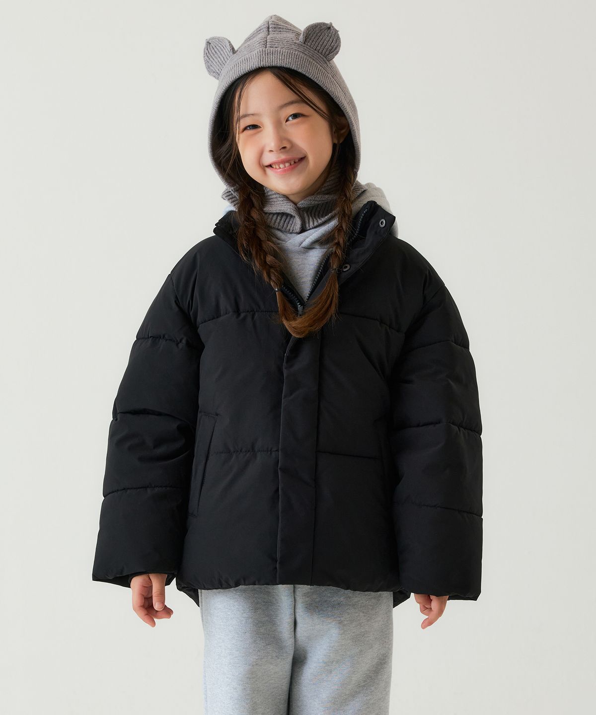무신사 스탠다드 키즈(MUSINSA STANDARD KIDS) 데일리 푸퍼 숏 패딩 재킷 [블랙]