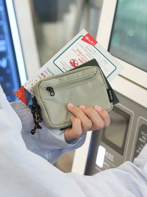 트래블러 월렛 데일리 나일론 카드 동전 지갑 - 올리브