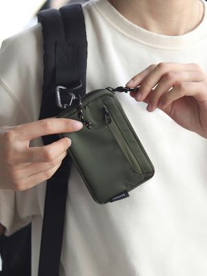 트래블러 월렛 데일리 나일론 카드 동전 지갑 - 카키