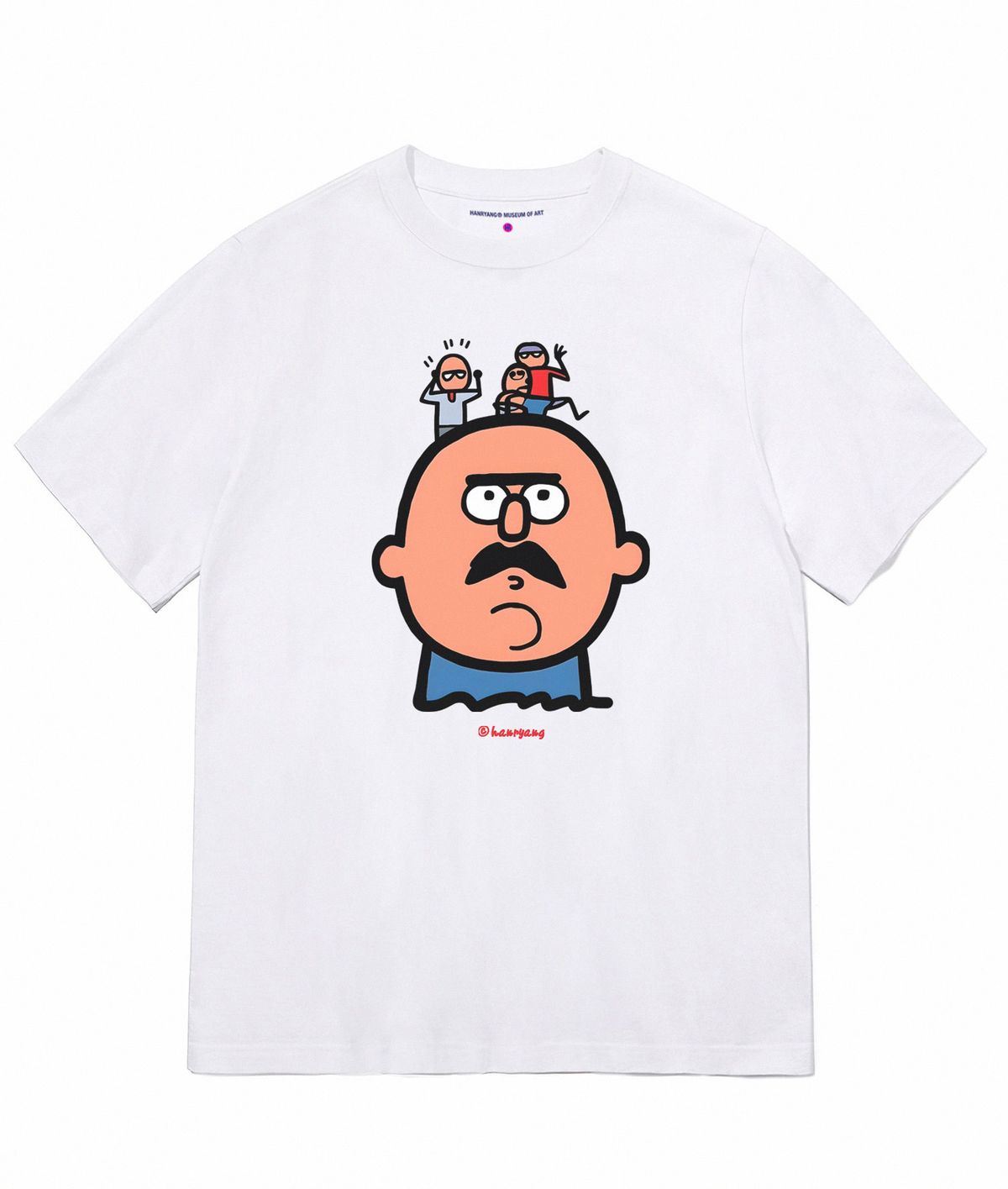 한량 컬렉티브(HANRYANG COLLECTIVE) HR® 0032 happy man short sleeved tshirt white 반팔티